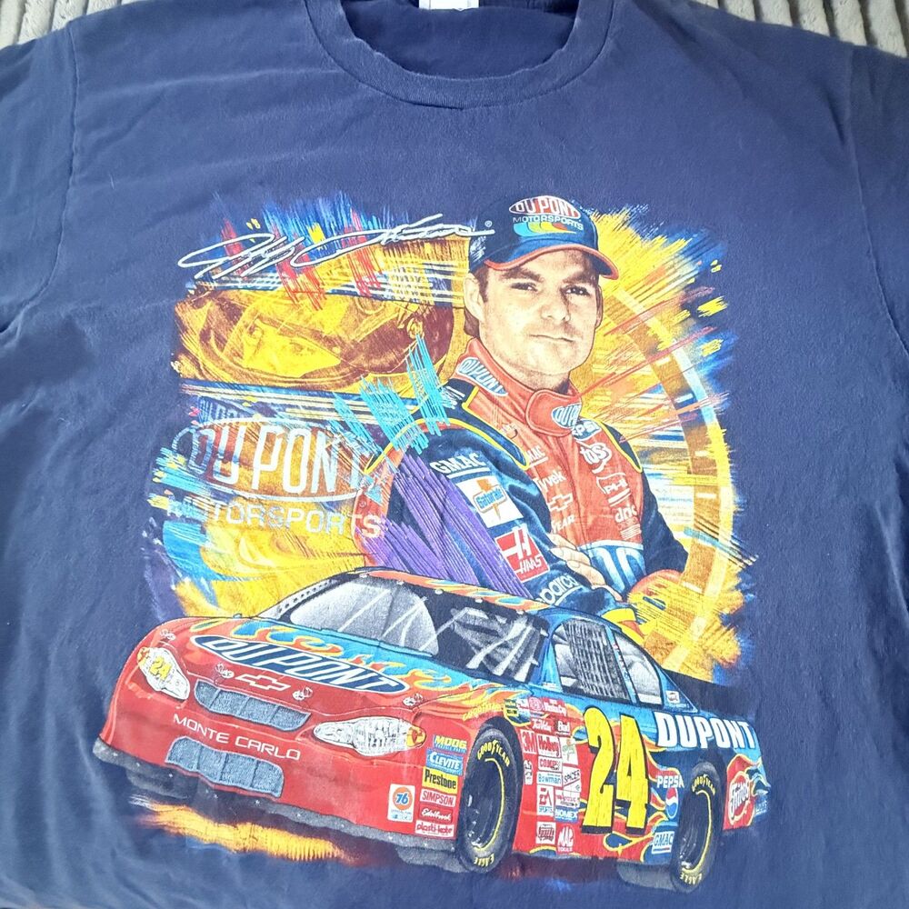 Chase Authentics Vintage 2001 Jeff Gordon #24 DuPont NASCAR Tee Blue Men’s L